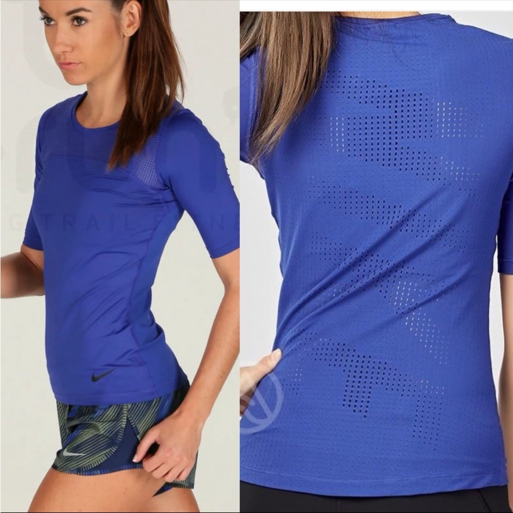 Nike Pro Hypercool Mesh Logo Short Sleeve Breathable Running Shirt T-shirt S - Picture 9 of 9